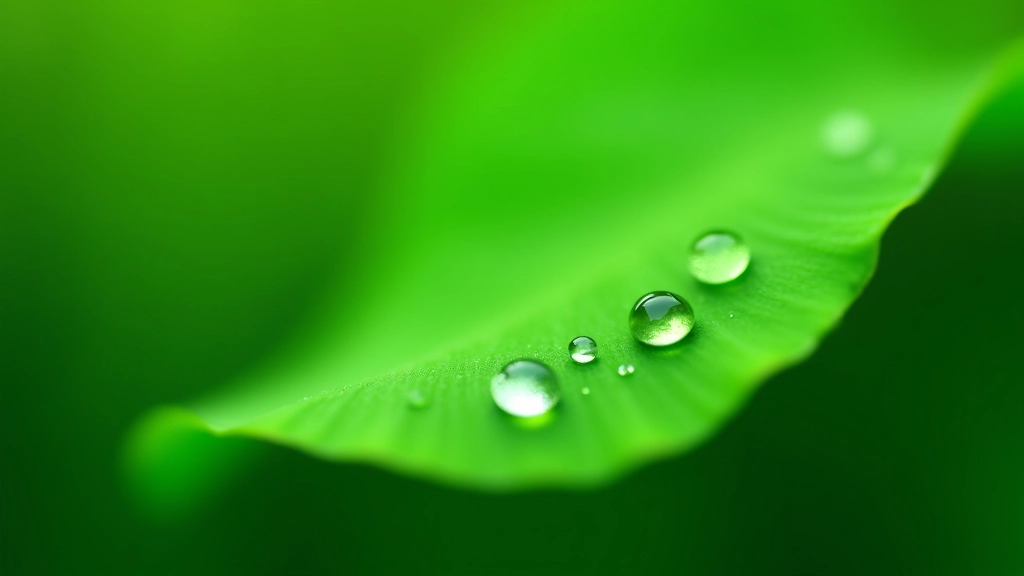 Grünes Blatt mit Wassertropfen symbolisiert nachhaltige Wirtschaft
